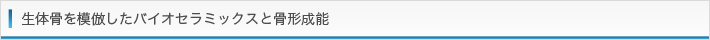 生体骨を模倣したバイオセラミックスと骨形成能