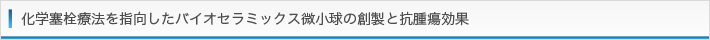 化学塞栓療法を指向したバイオセラミックス微小球の創製と抗腫瘍効果