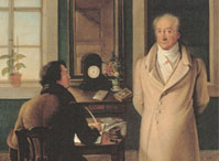 Johann Joseph Schmeller, Goethe seinem Schreiber John diktierend (Ausschnitt), 1834
