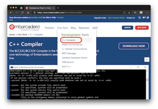 C++ Compiler - Free Tool - Embarcadero