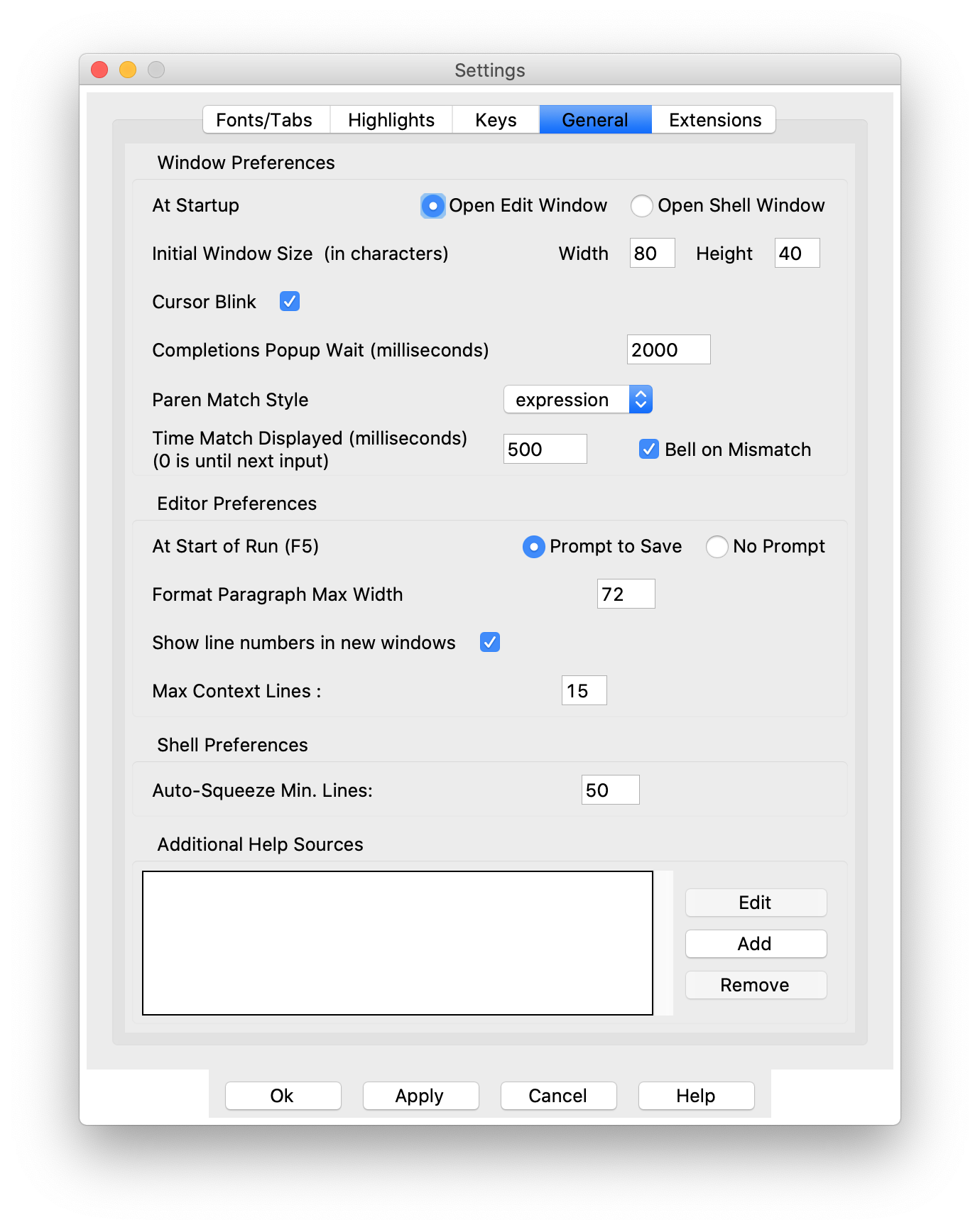 IDLE-setting-general