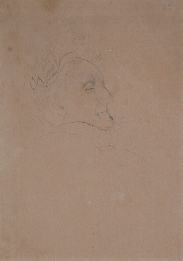 Friedrich Preller, Goethe auf dem Totenbett. Bleistift und Graphit, 1832