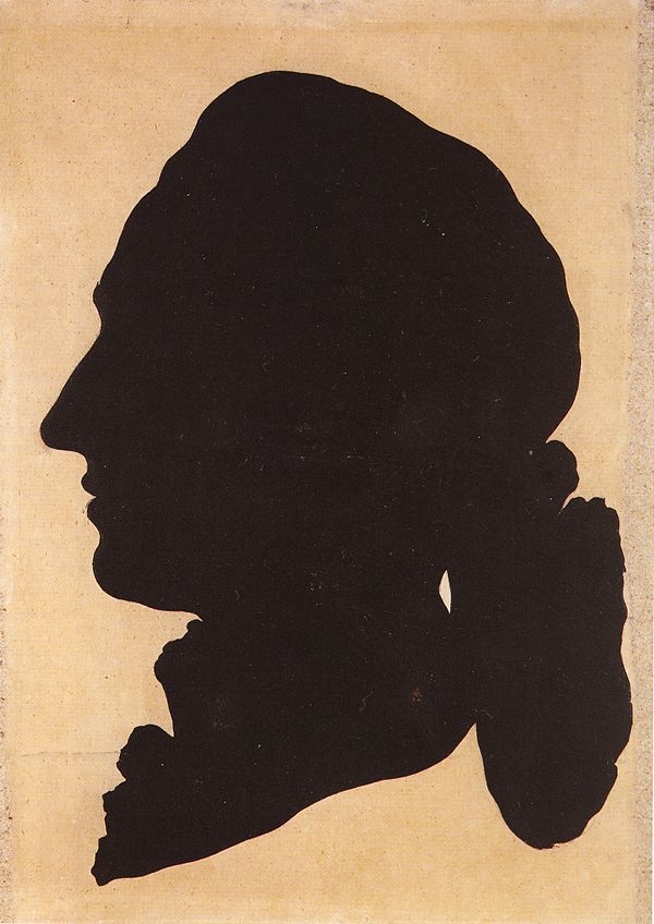 Goethe. Lebensgroßer geschnittener Schattenriß. Um 1775-1780